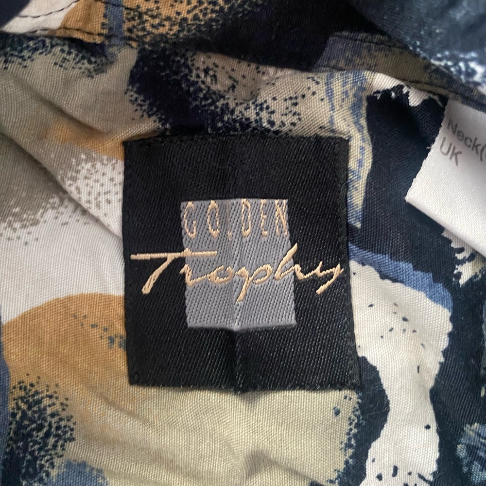 Men's Blue and Gold Dress Shirt